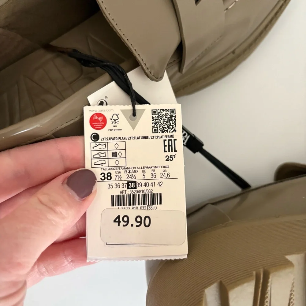 NWT Zara Low Heel Lug Sole Loafers in Khaki Green Size 7.5 - Picture 9 of 10